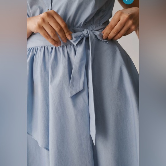 Anthropologie X Maeve Asymmetrical Sleeveless Shirtdress NWOT - Picture 3 of 4